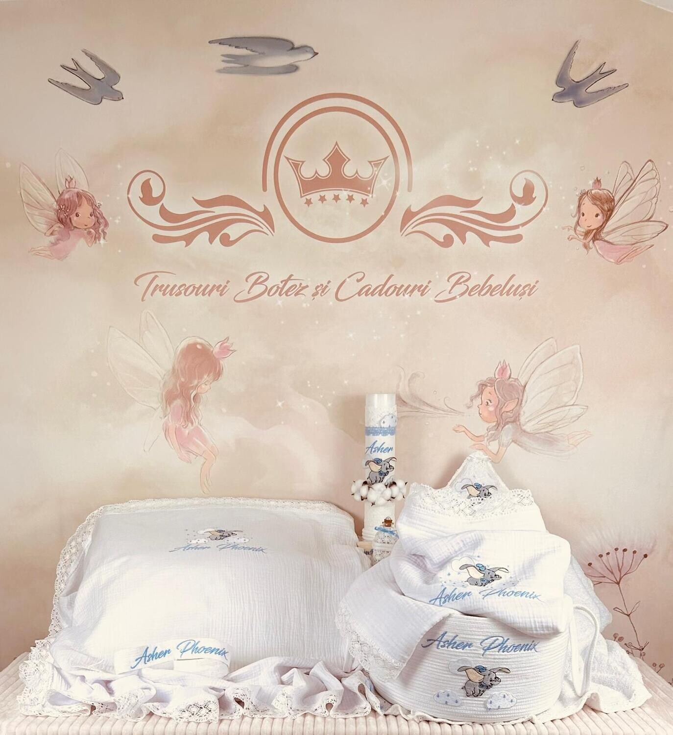 Trusou Botez Muselina Elefant - Set Biserica