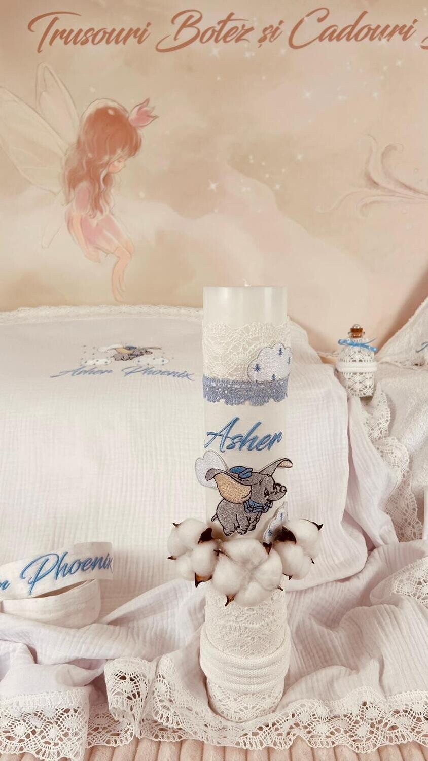 Trusou Botez Muselina Elefant - Set Biserica