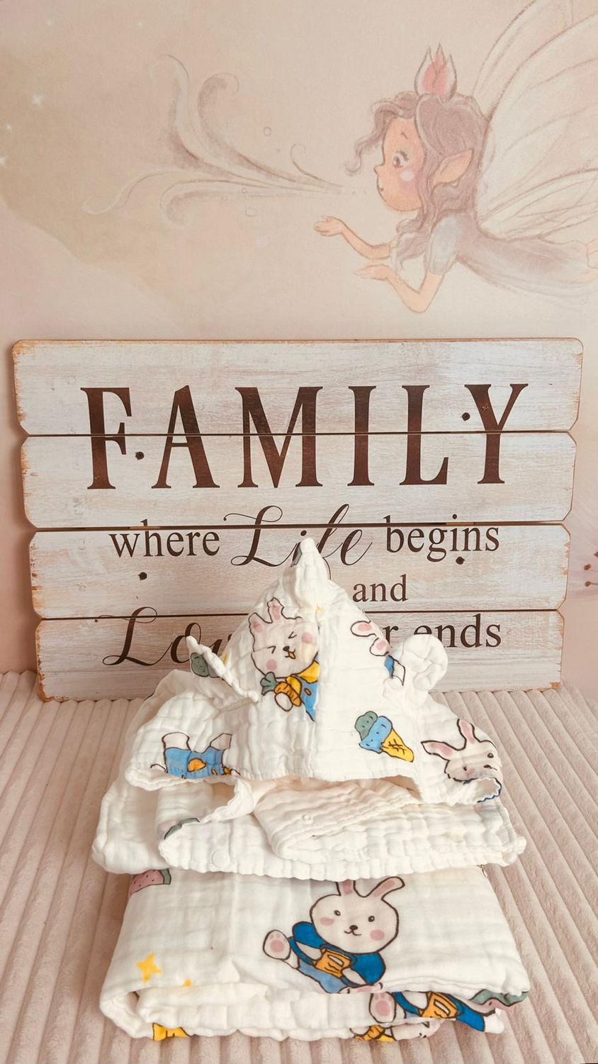 Set Baie/Plaja Muselina pentru  Bebelusi cu imprimeu