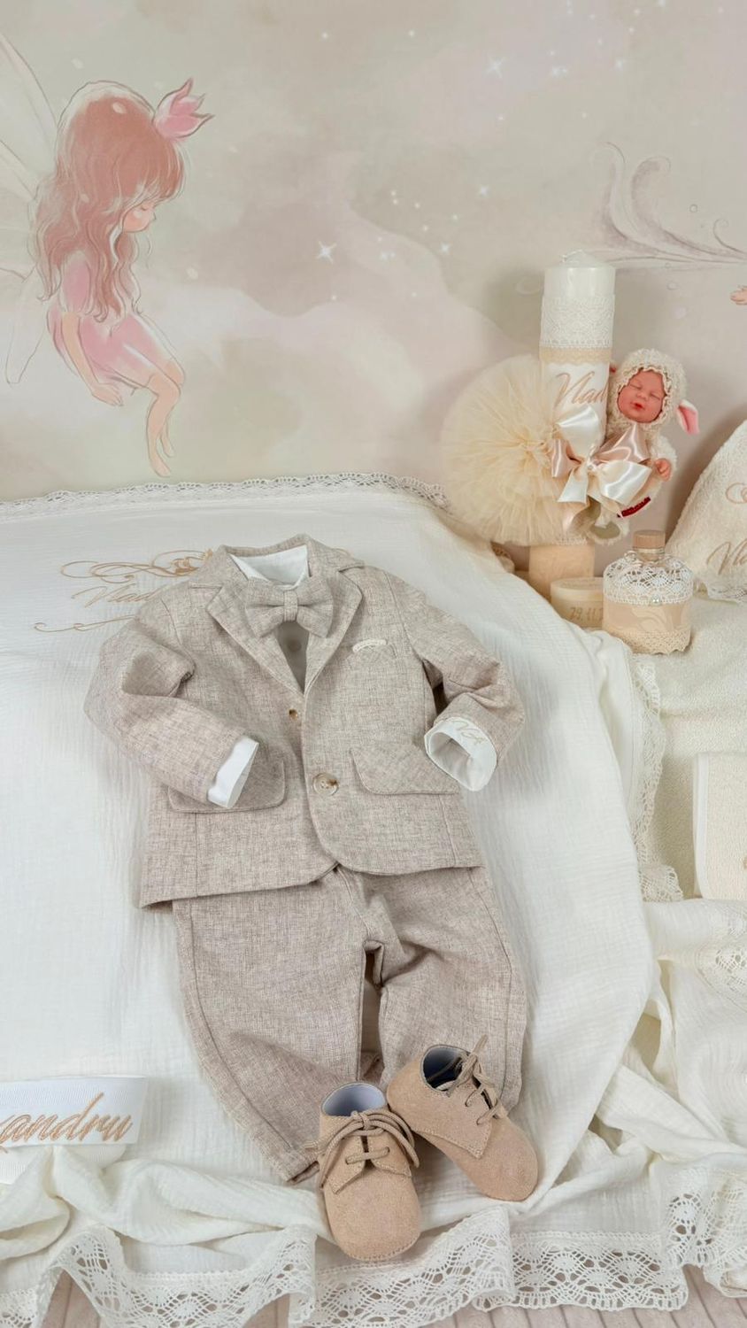 Trusou Botez Personalizat Muselina Regal Vlad  - Set Biserica