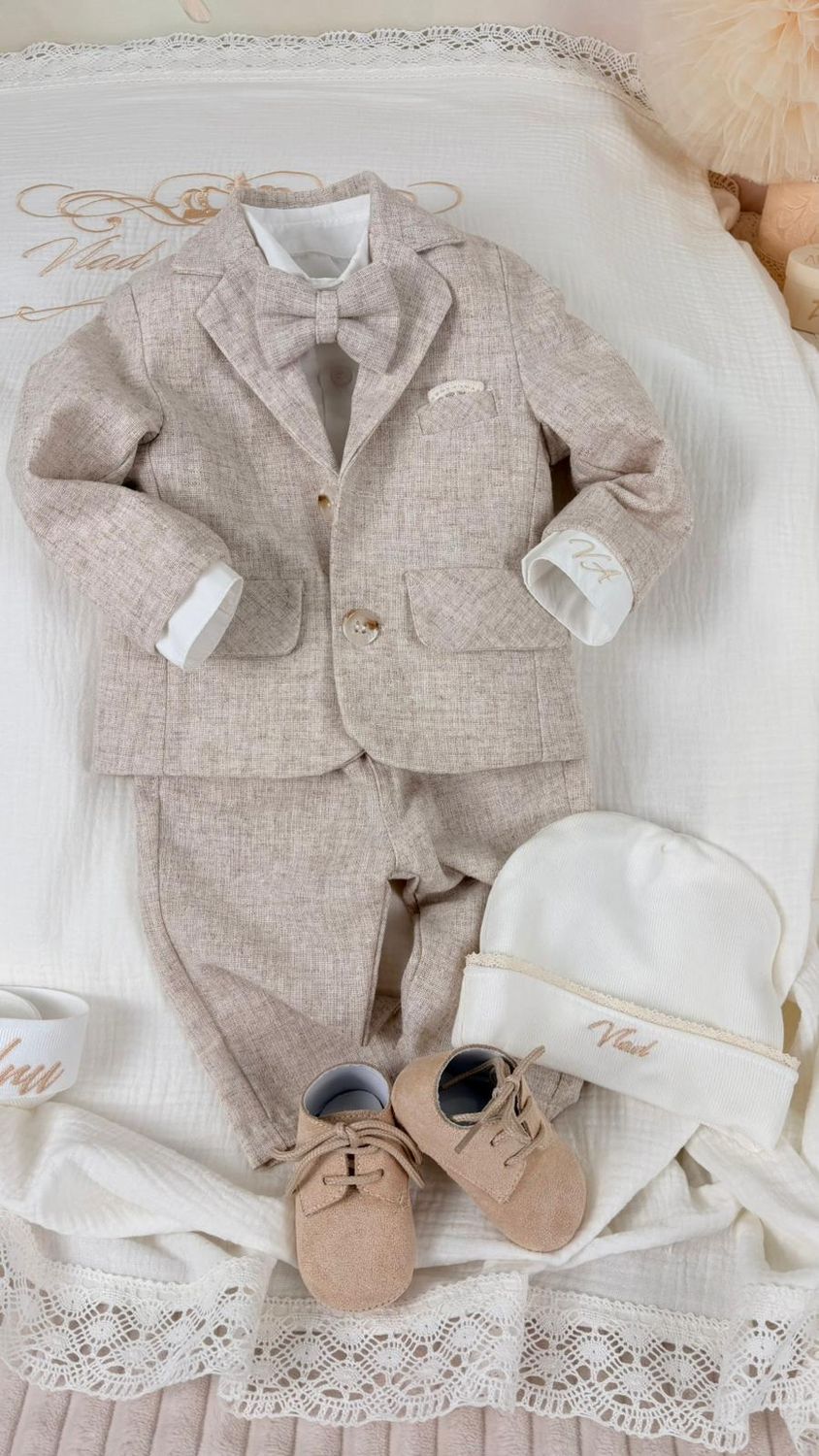 Trusou Botez Personalizat Muselina Regal Vlad  - Set Biserica