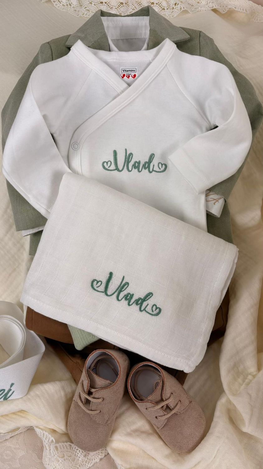 Trusou Botez Muselina Eucalipt Vlad - Set Biserica Premium