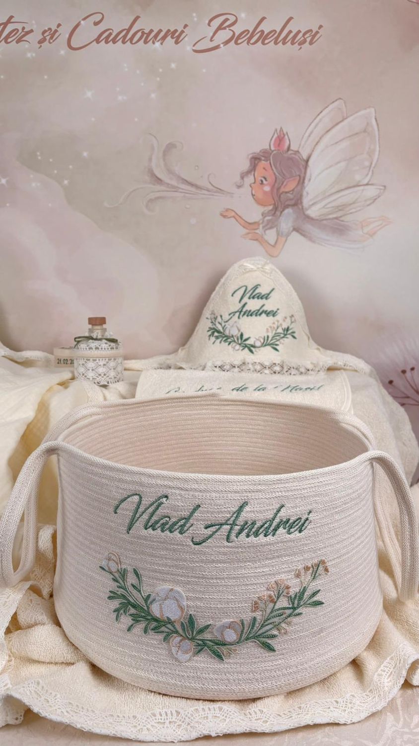 Trusou Botez Muselina Eucalipt Vlad - Set Biserica Premium