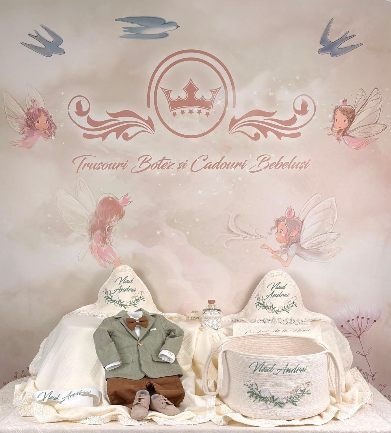 Trusou Botez Muselina Eucalipt Vlad - Set Biserica Premium