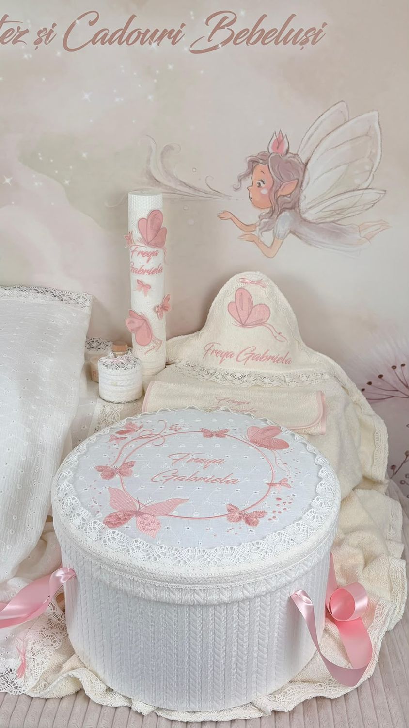 Trusou Botez Muselina Fluturi - Set Biserica