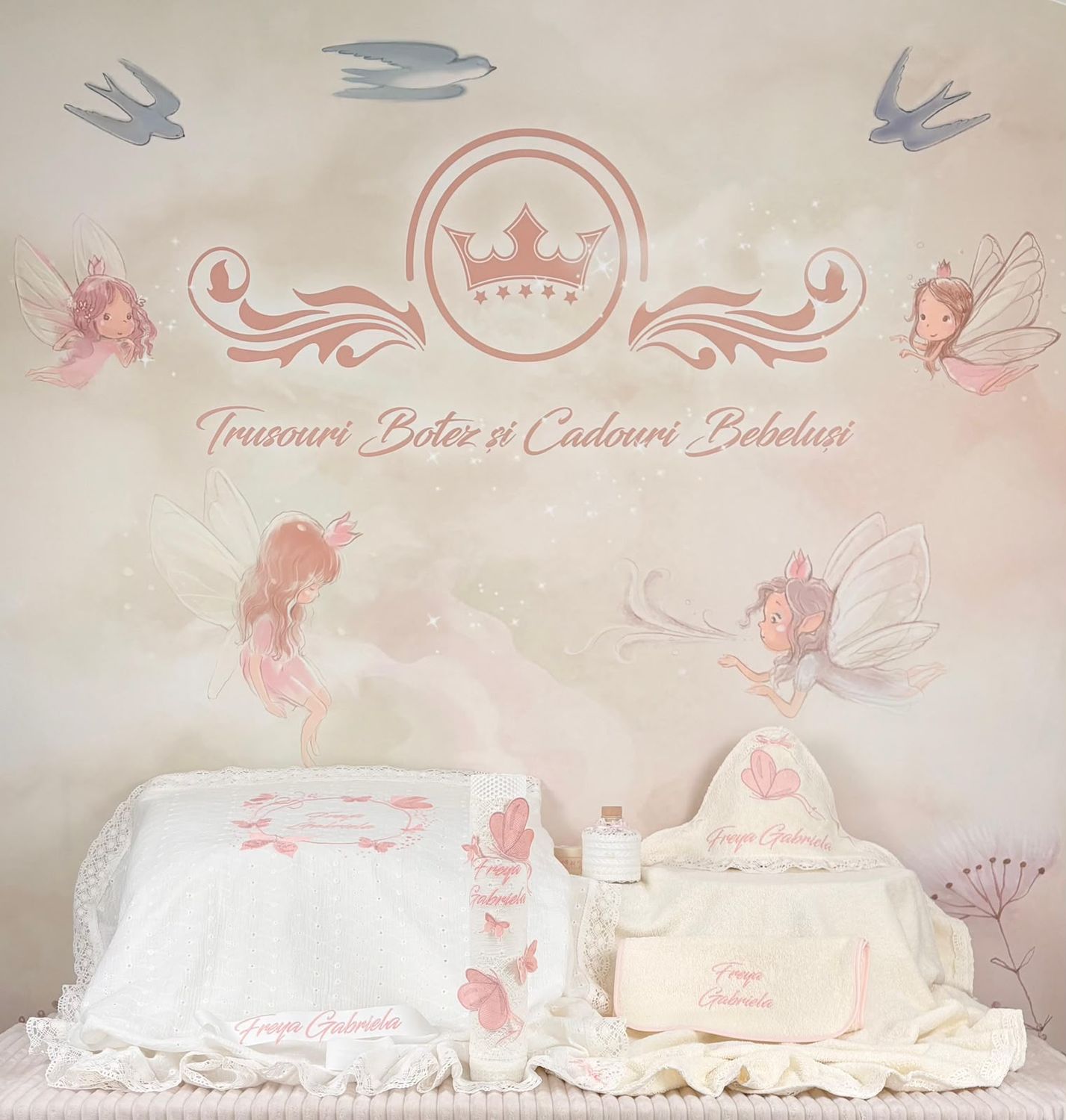 Trusou Botez Muselina Fluturi - Set Biserica