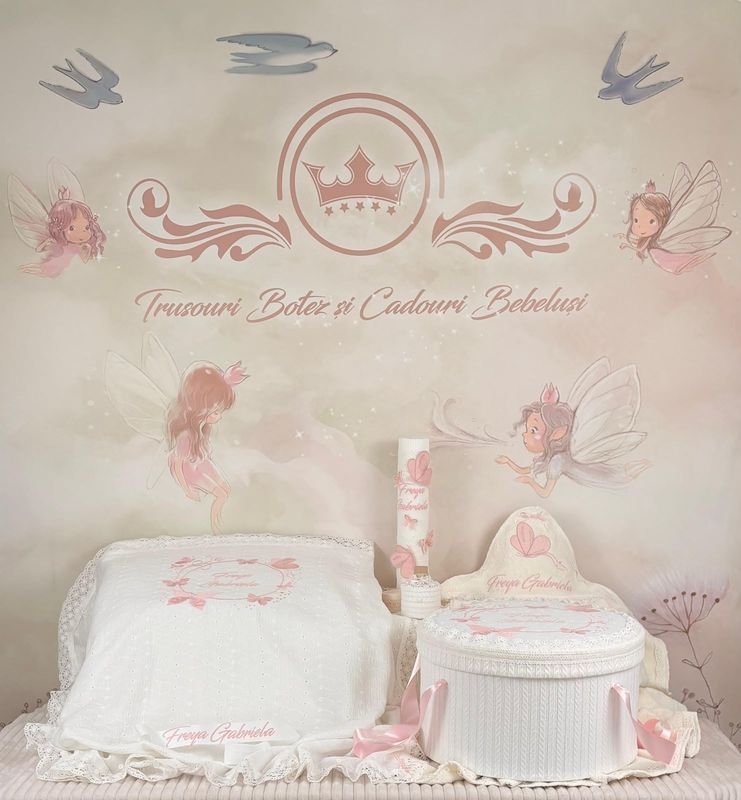Trusou Botez Muselina Fluturi - Set Biserica