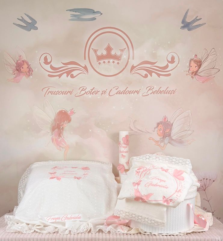 Trusou Botez Muselina Fluturi - Set Biserica Trusou Botez Muselina Fluturi - Set Biserica