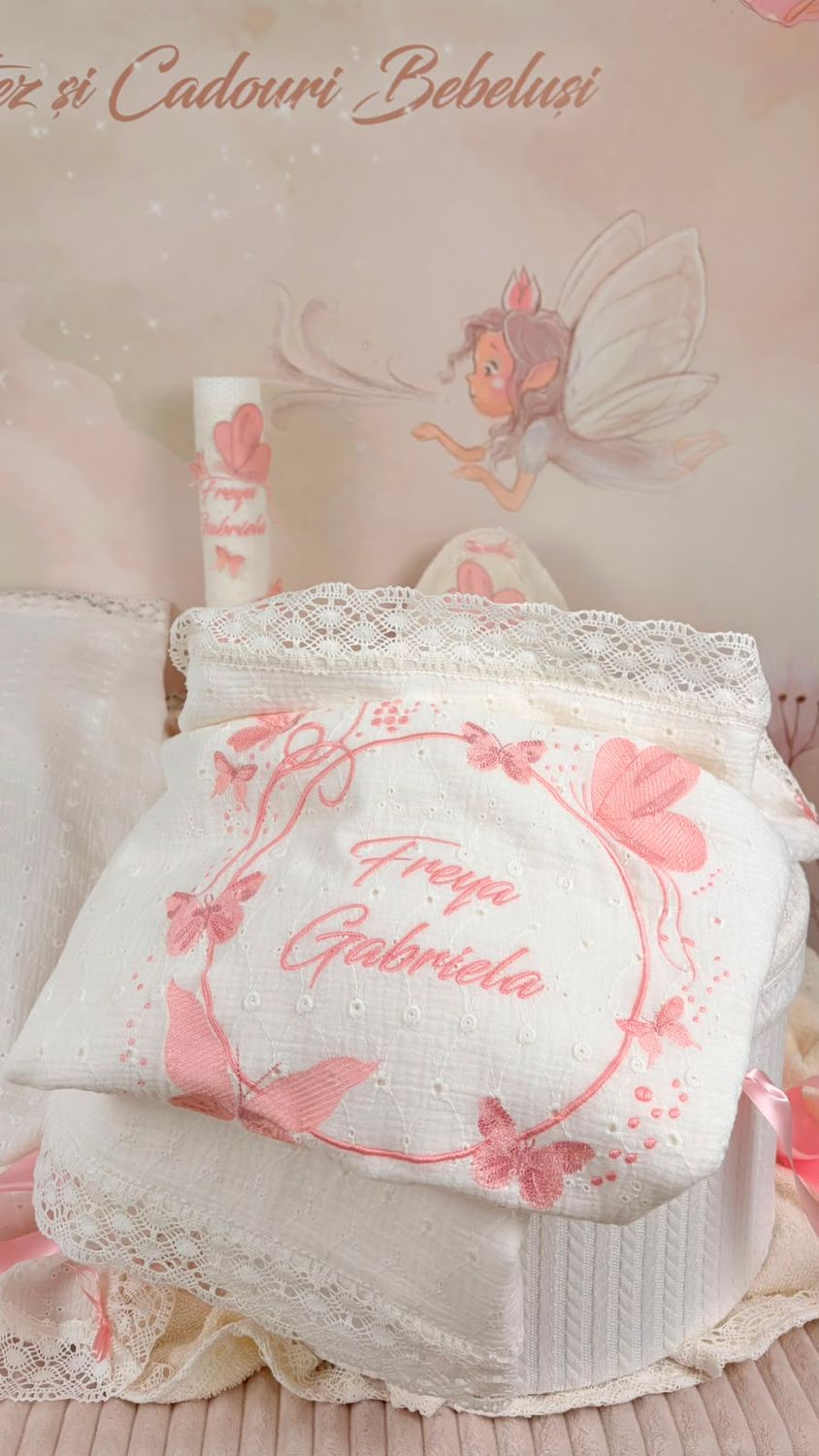 Trusou Botez Muselina Fluturi - Set Biserica