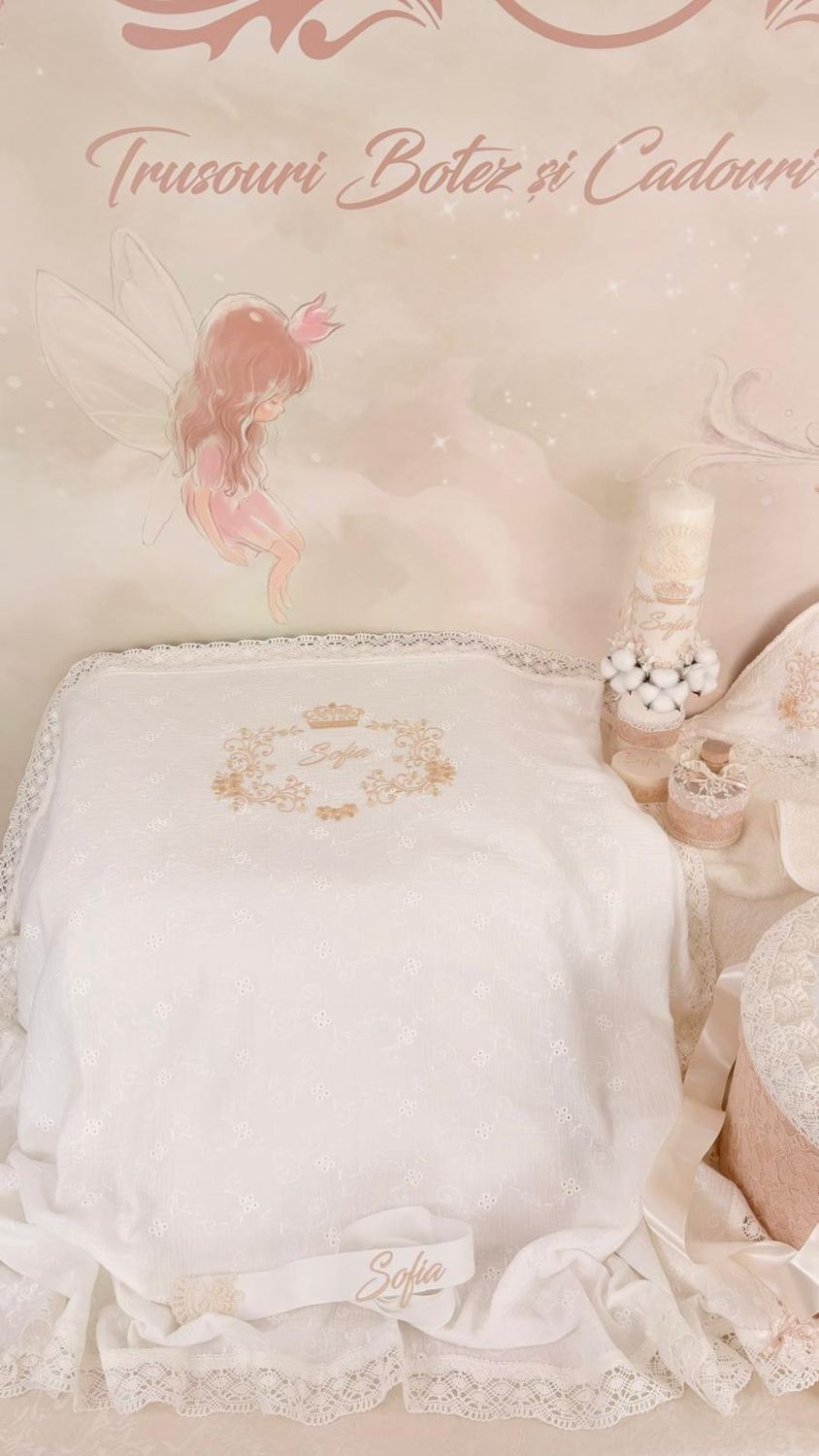 Trusou Botez Muselina Regal Gold set biserica premium