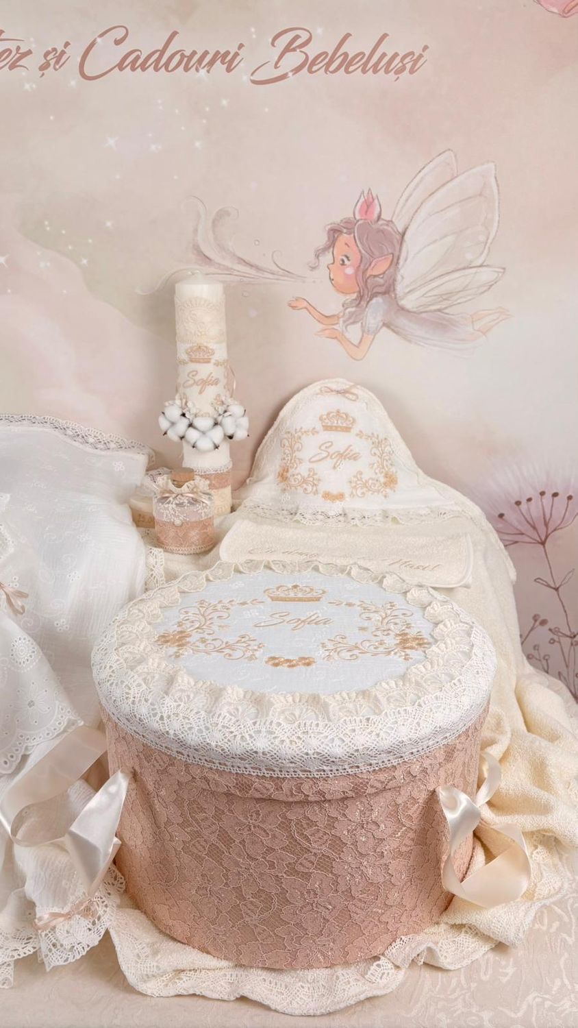 Trusou Botez Muselina Regal Gold set biserica premium