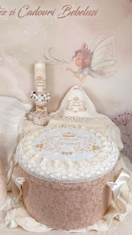 Trusou Botez Muselina Regal Gold set biserica premium