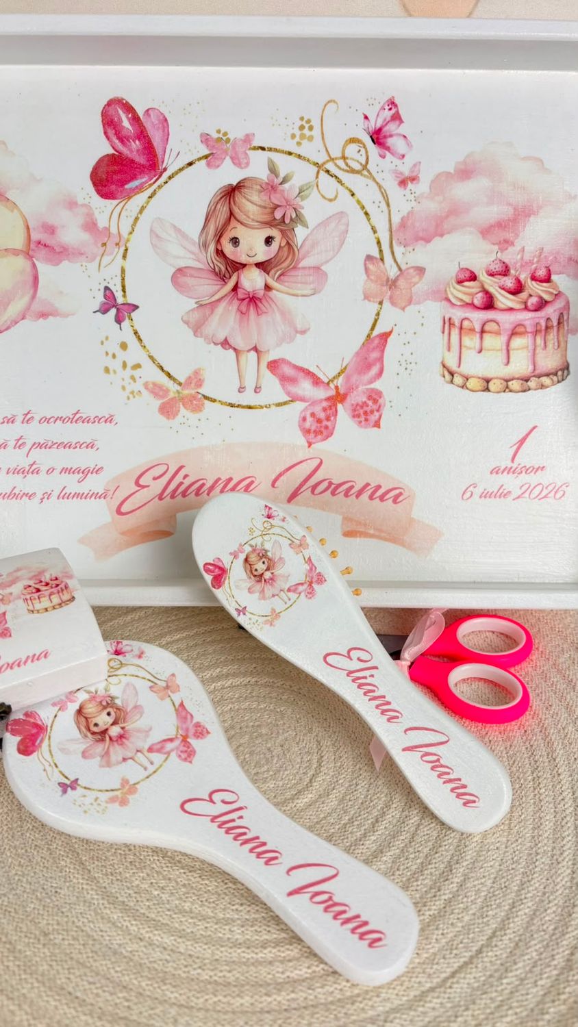 Set Turta Zana Fluturas Aniversare 1 an