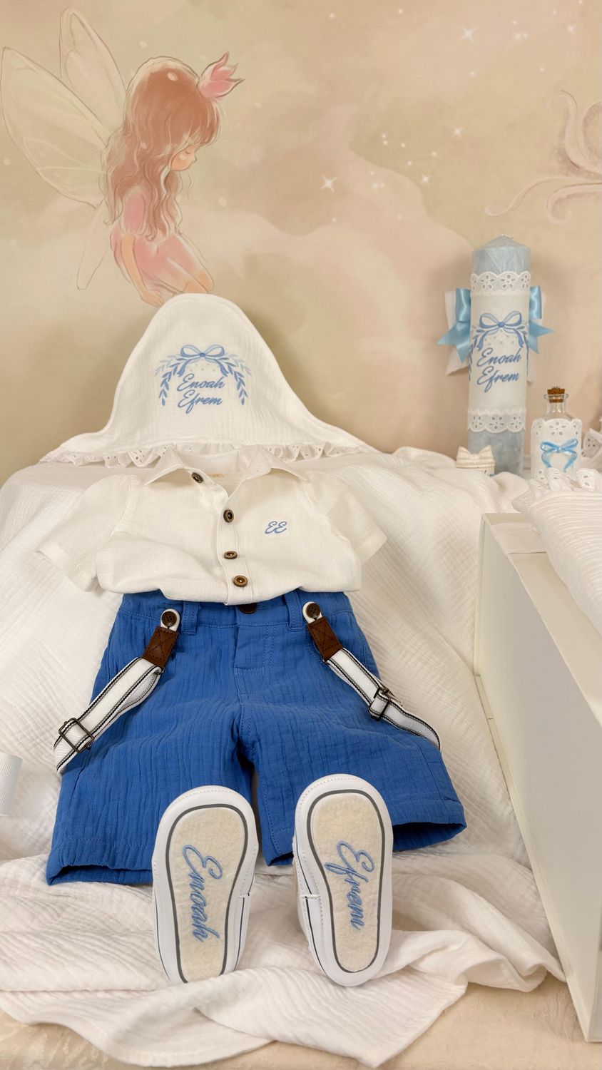 Trusou Muselina Baby bleu - Set Personalizat