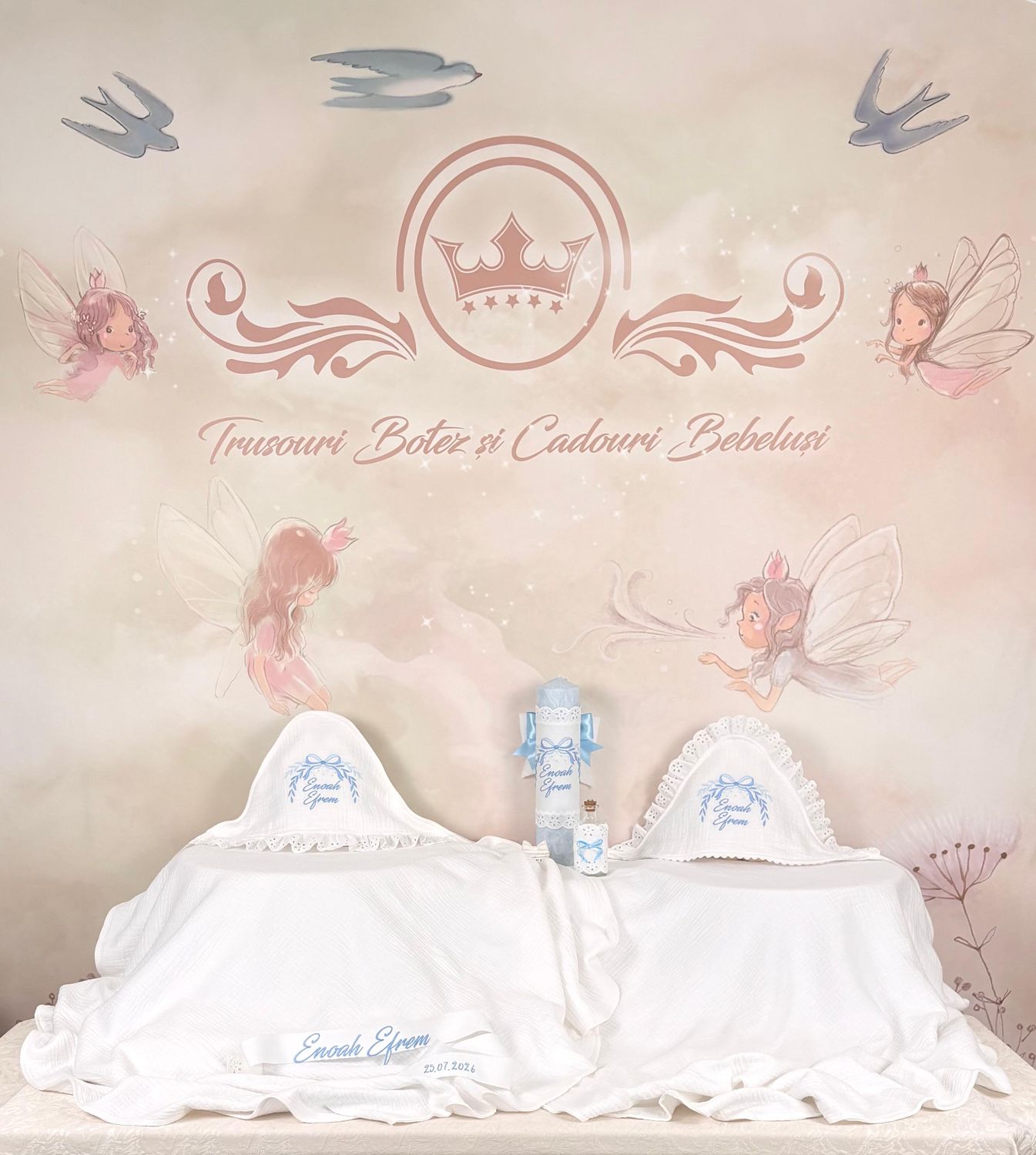 Trusou Muselina Baby bleu - Set Personalizat