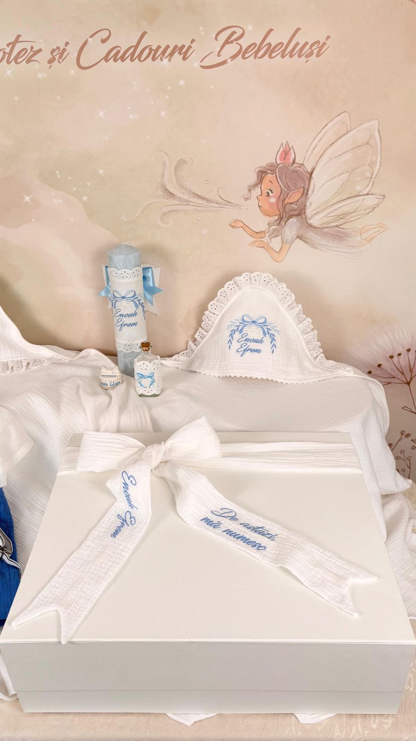 Trusou Muselina Baby bleu - Set Personalizat