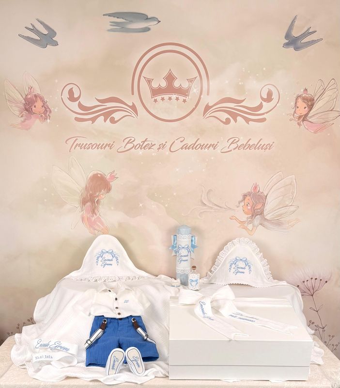 Trusou Muselina Baby bleu - Set Personalizat