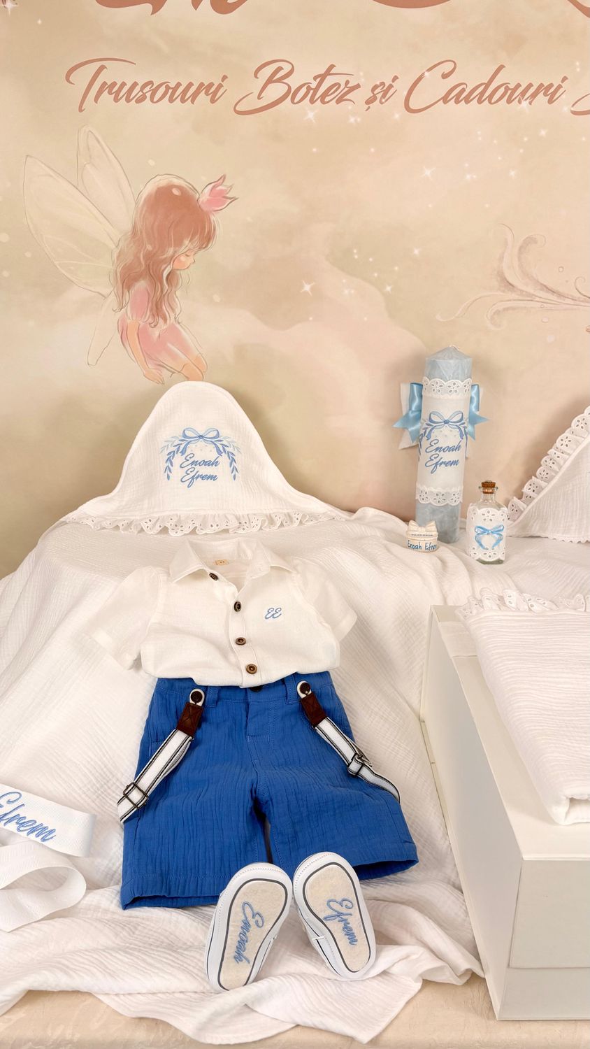 Trusou Muselina Baby bleu - Set Personalizat