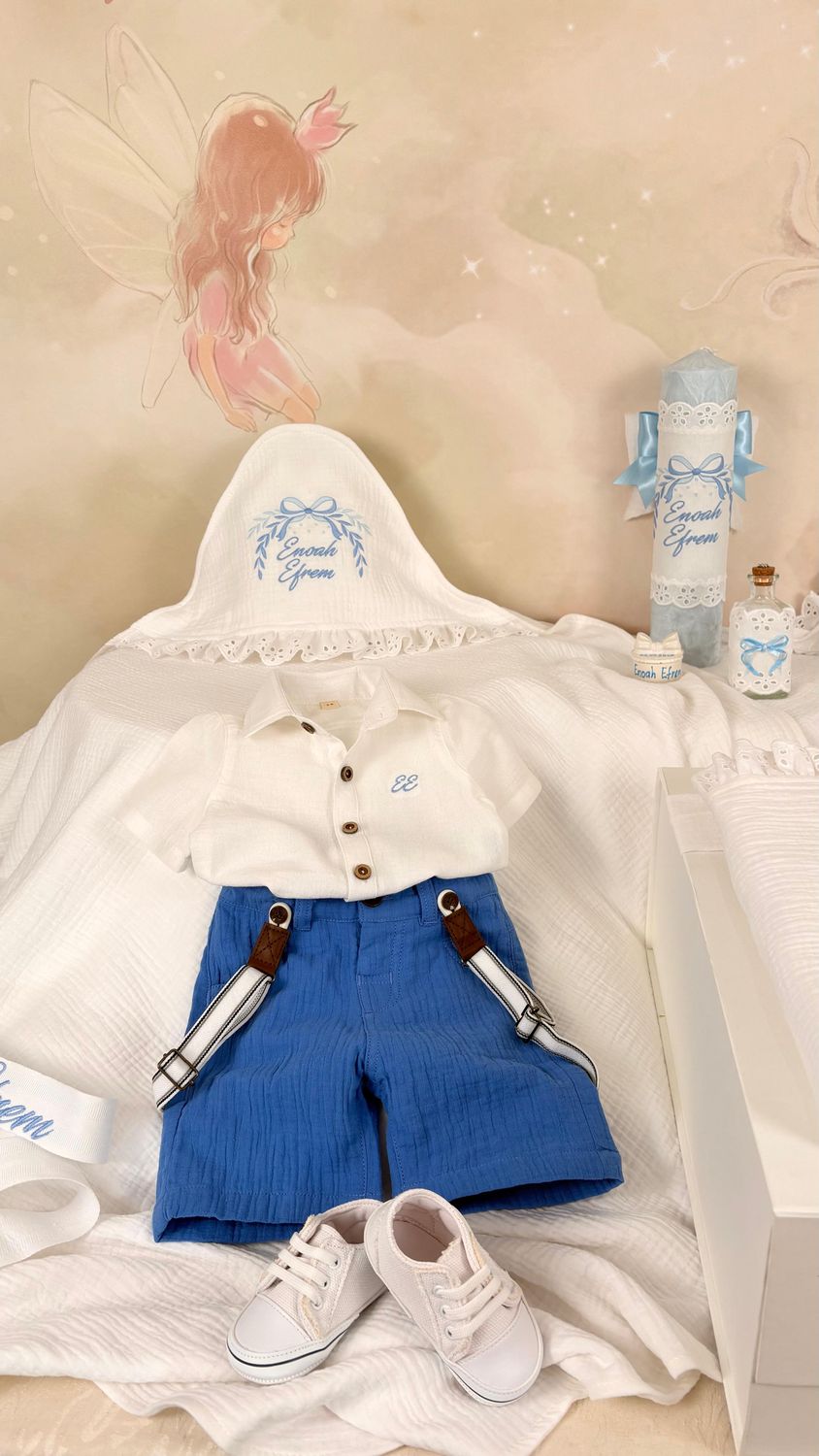 Trusou Muselina Baby bleu - Set Personalizat