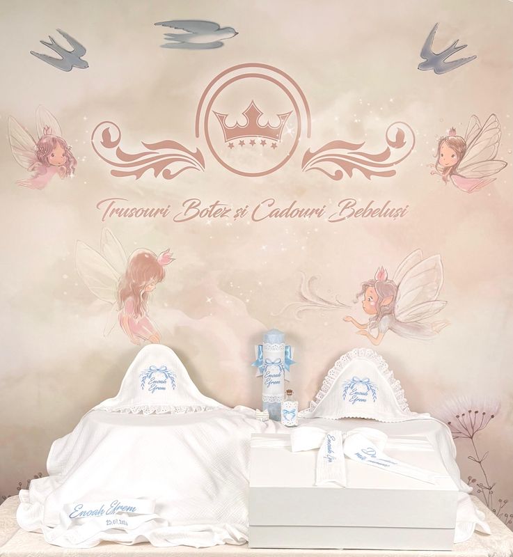Trusou Muselina Fundita bleu - Set Personalizat Trusou Muselina Fundita bleu - Set Personalizat