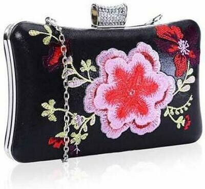 Black Box Flower Hard Case Clutch Bag SALE