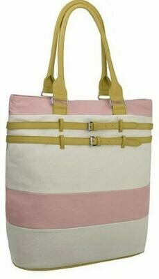 Large Shoulder Tote Bag Pink & White Yellow