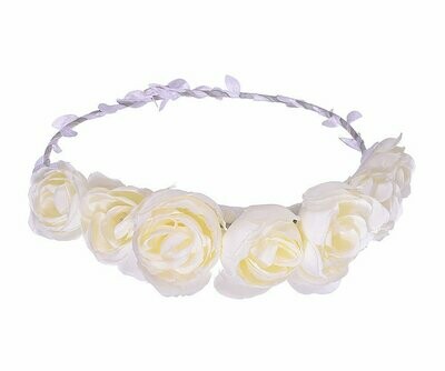 White Floral Headband Garland Flower Music Festival Wedding Bridesmaid
