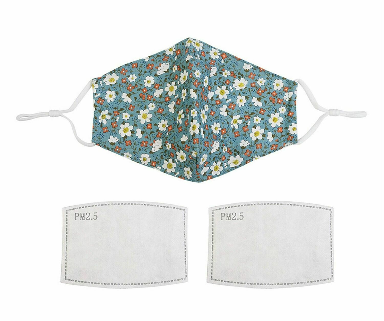 Fashion  Face Mask Ditsy  Print With Two Replacement Filters