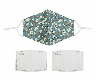 Fashion  Face Mask Ditsy  Print With Two Replacement Filters