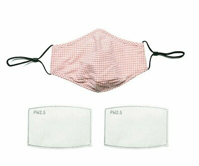 Pink Gingham 100% Cotton Mask Nose WireFilters