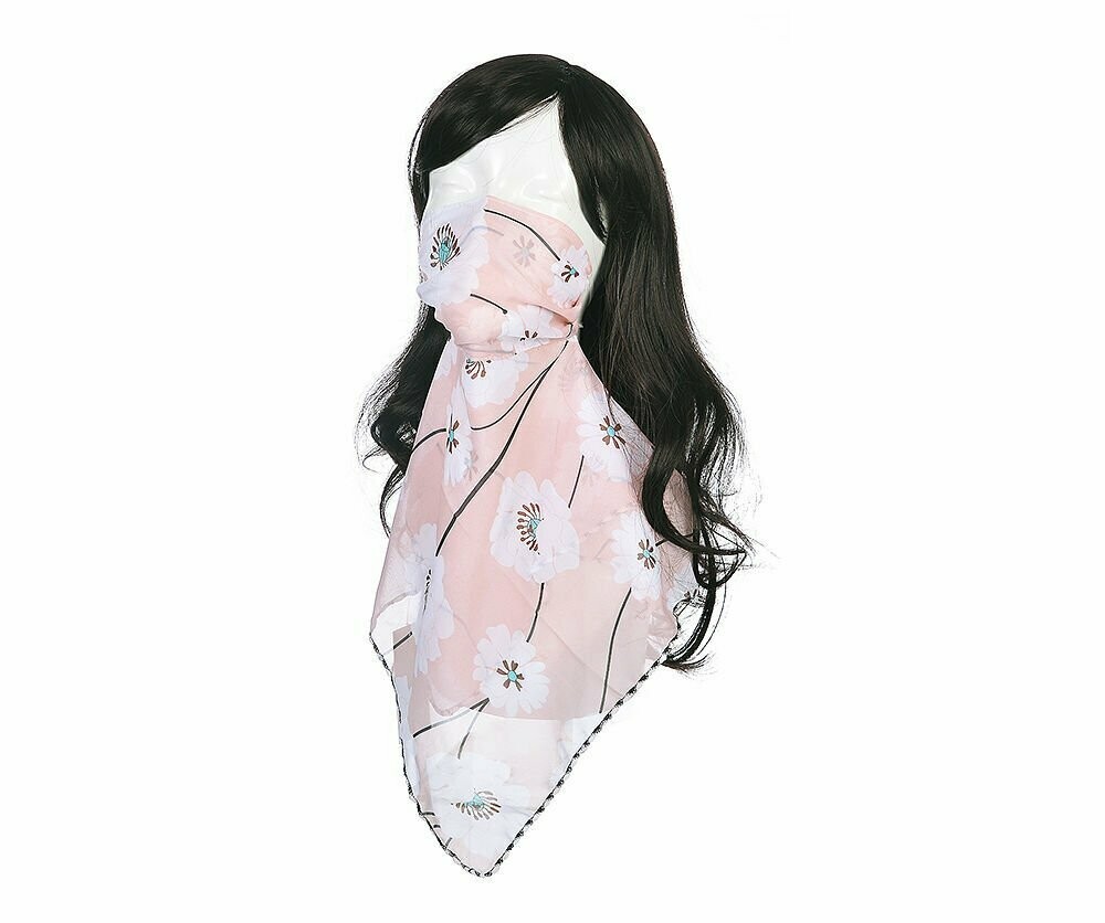 Pink Floral Scarf Mask Perfect For Cruising
