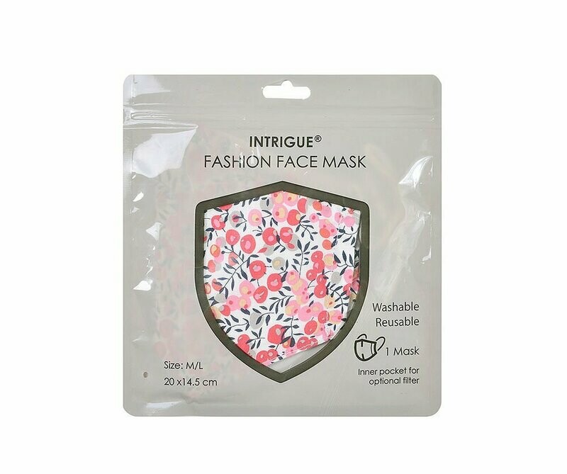 Face Mask Pink Currant filter pocket 100% Cotton