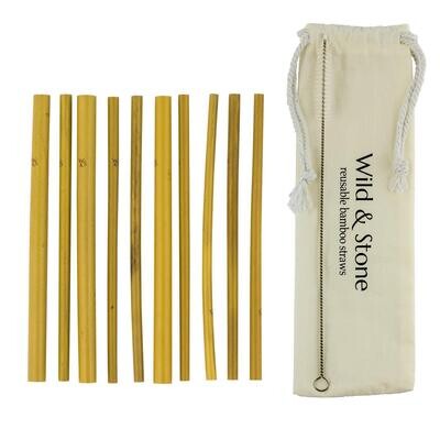 Bamboo Drinking Straws Resusable Pack Of 10 Wild Stone