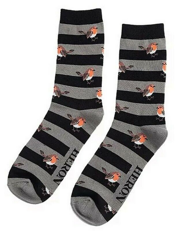 MR HERON Robin Socks Super Soft Bamboo Blend Grey