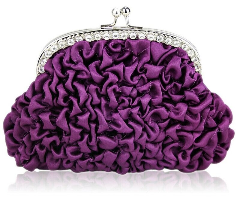 Ladies Stunning Purple Clutch Bag Weddings Evening Bridesmaid