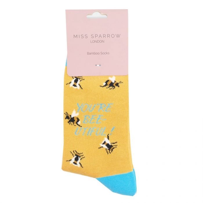 MISS SPARROW Socks You’re Beautiful Bamboo In Yellow SALE