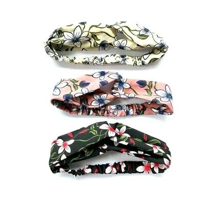 Pack of 3 Soft Fabric Floral Headbands