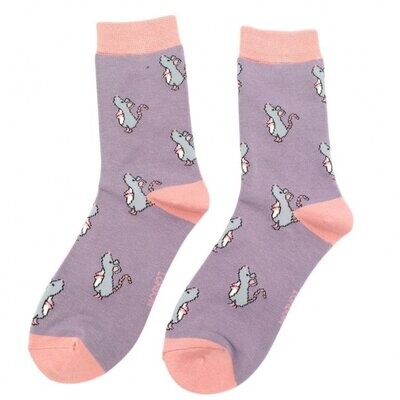 MISS SPARROW Bamboo lilac Mouse Ladies Socks Gorgeous Gift