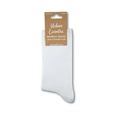 White Socks Soft Bamboo Mix Top Comfort Cuff by Urban Eccentric