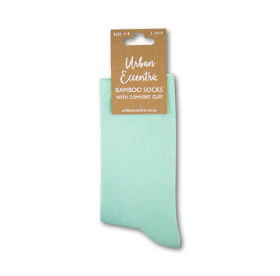 Mint Green Socks Soft Bamboo Mix Top Comfort Cuff by Urban Eccentric