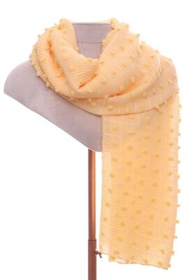 Zelly Scarf Pretty Lightweight Bright Yellow Bobble Pattern Perfect For Summer .