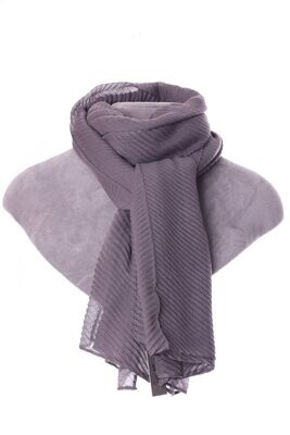 Zelly Grey Scarf Pleated Lightweight Perfect For Summer