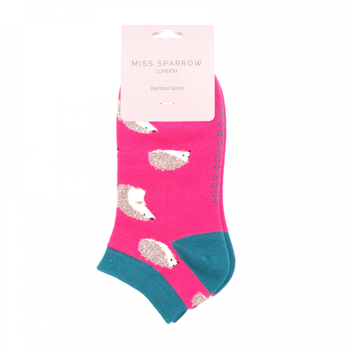 MISS SPARROW Socks Cute Hedgehog Pink Trainer No Show