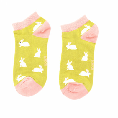 MISS SPARROW Socks lime Bunny Rabbit Trainer No Show