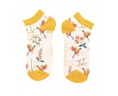 MISS SPARROW Socks Trainer Socks pink Flower Pheasant Super Soft Eco Friendly Sustainable Bamboo Mix