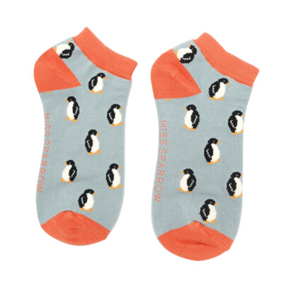 MISS SPARROW Trainer Socks Duck Egg Little Penguin Bamboo Super Soft