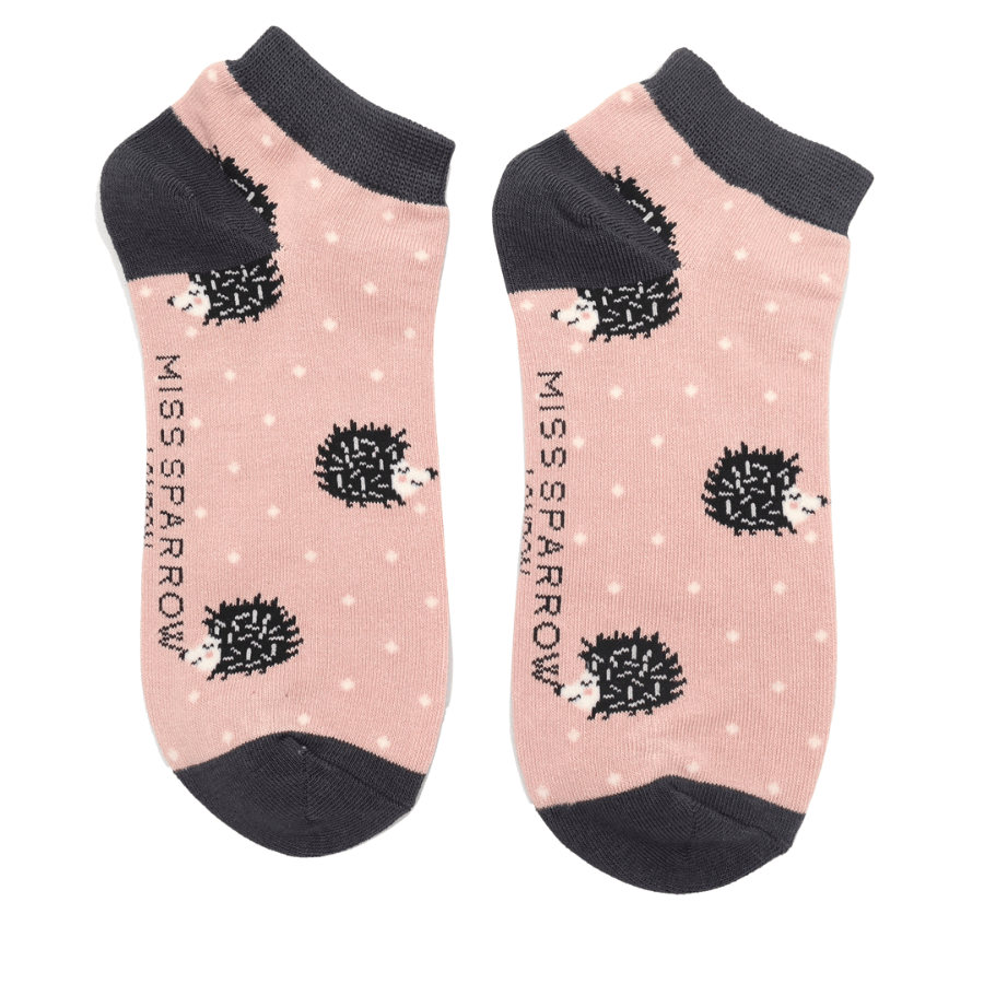 MISS SPARROW Socks Cute Hedgehogs Pack of Two Dusty Pink Hot Pink