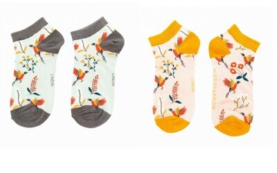 MISS SPARROW Socks Trainer Socks Flower Pheasant Pack Of Two