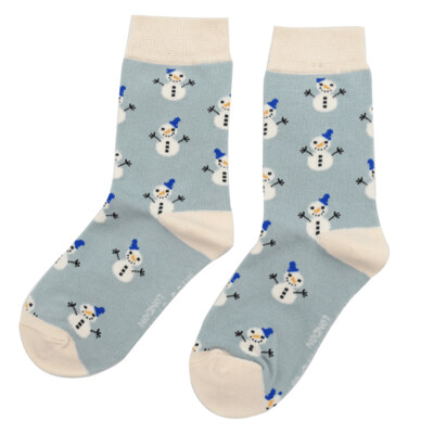 MISS SPARROW Childrens Snowmans Socks Bamboo Mix Age 4 to 6 years
