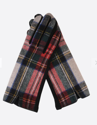 Tartan Gloves With Touch Screen Finger SALE